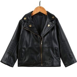 Toddler black leather jacket